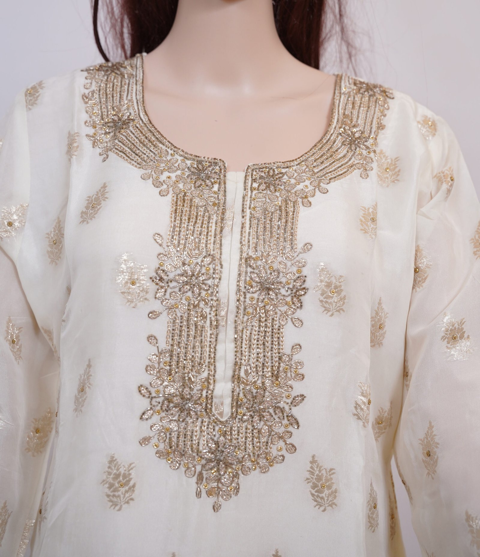 Off White Pant and Banarsi Dupatta - Image 3