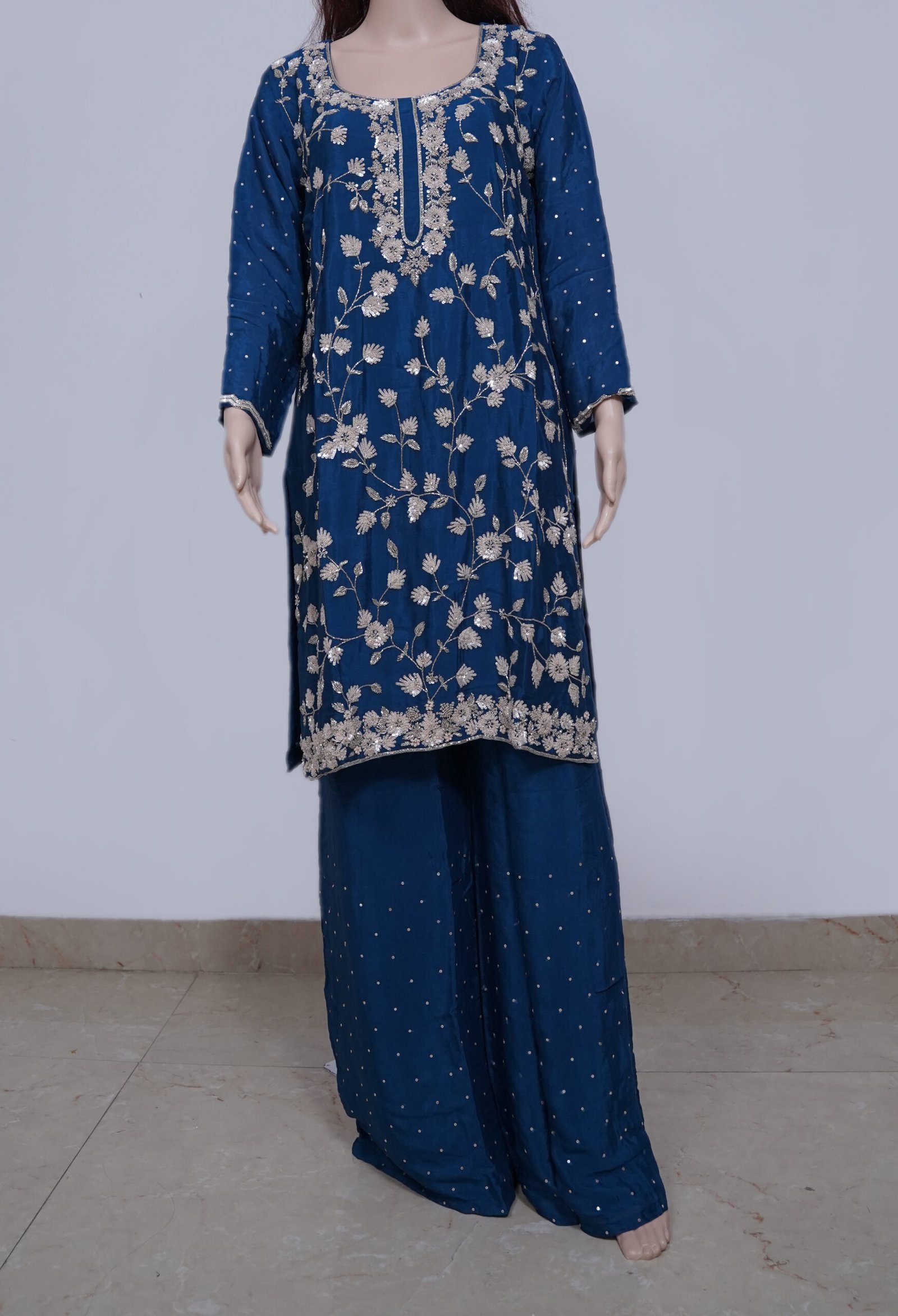 Dark Blue dress Plazzo - Image 3