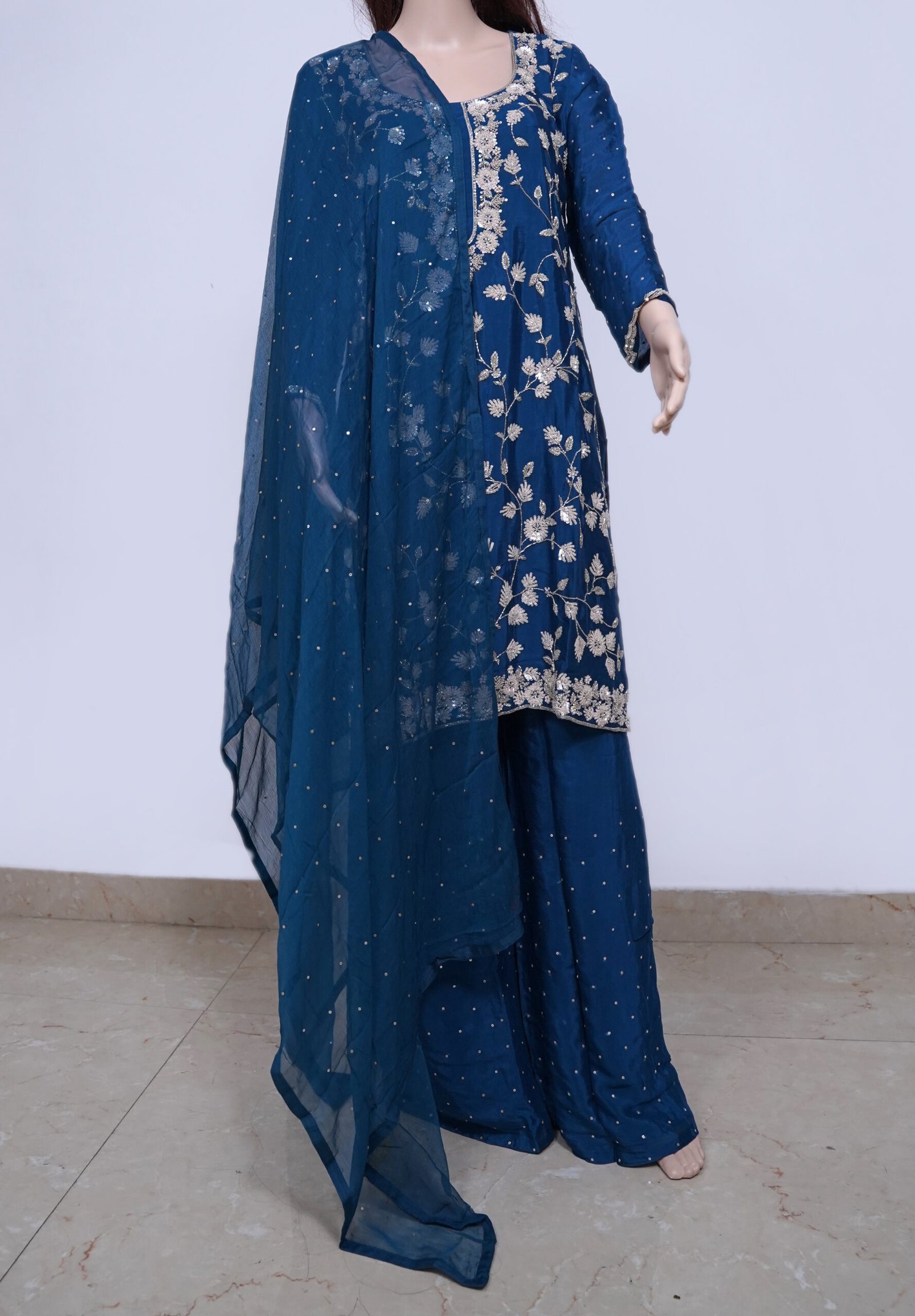 Dark Blue dress Plazzo