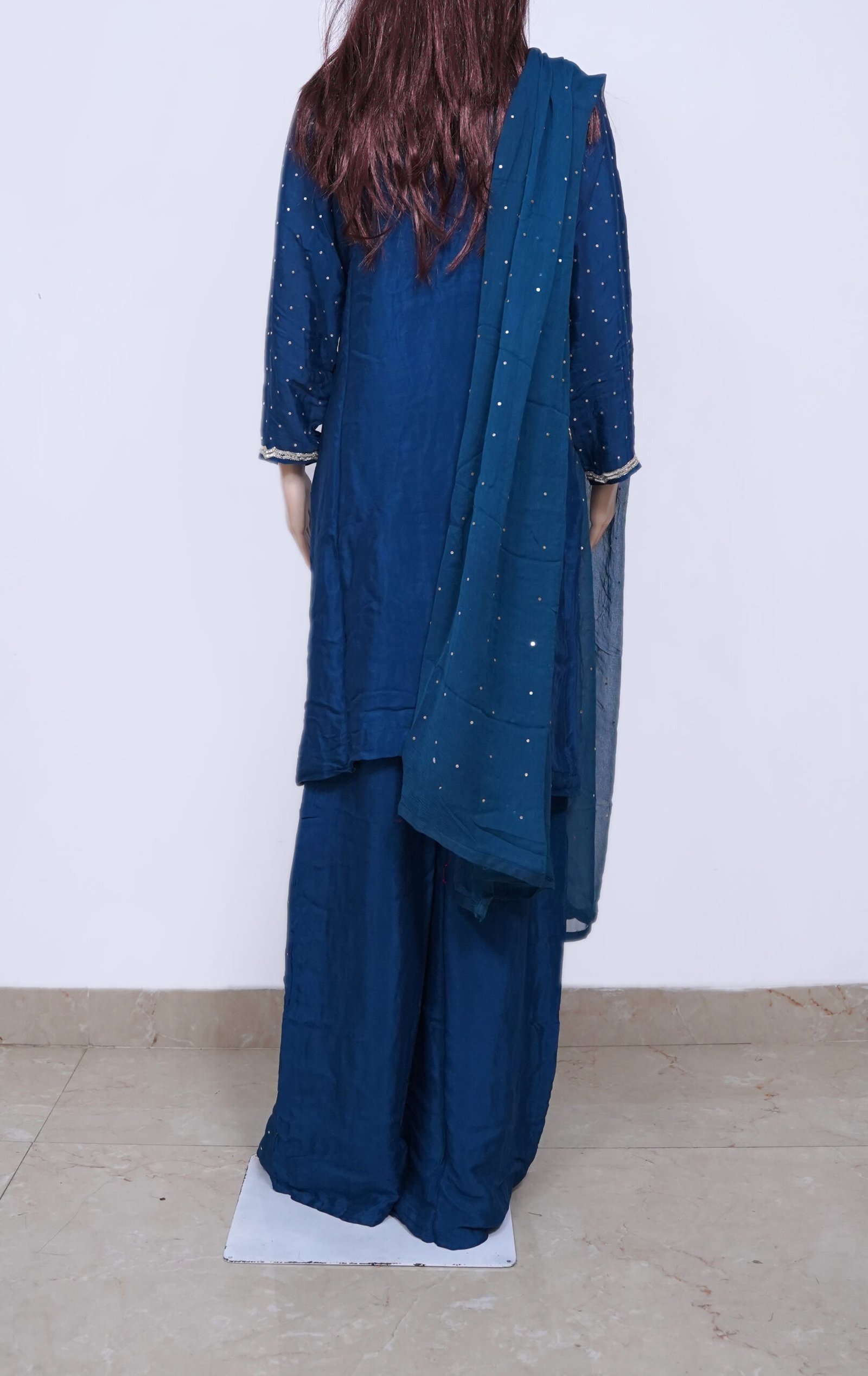 Dark Blue dress Plazzo - Image 4