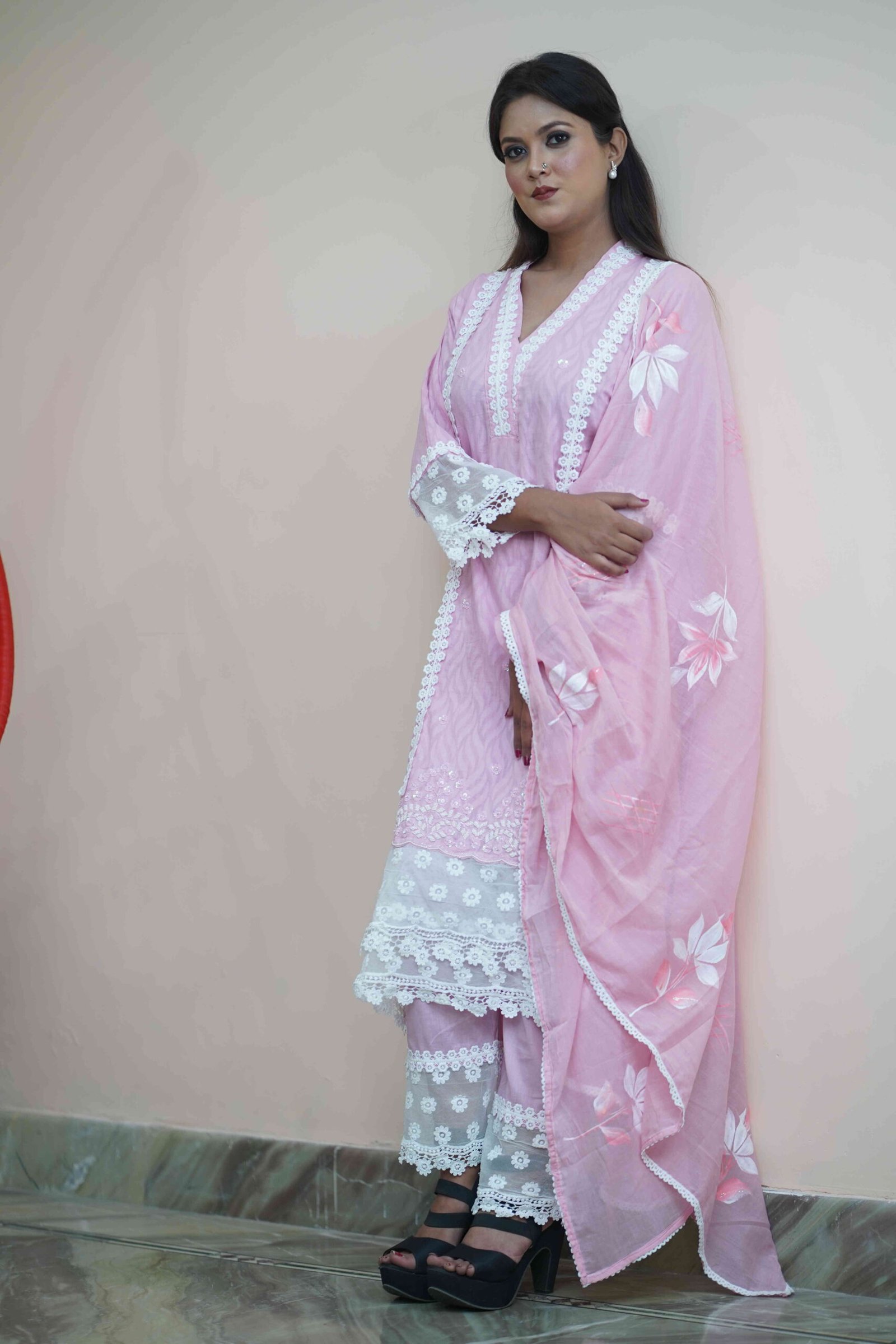 Pink and White cotton