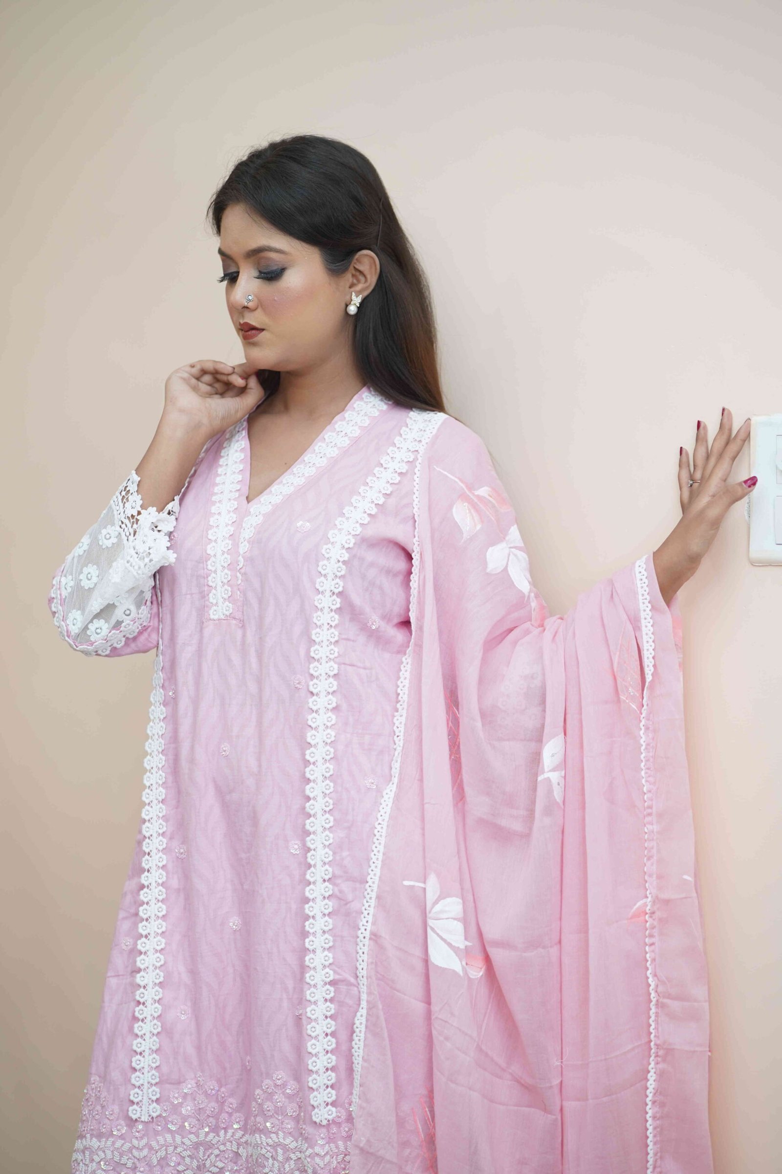 Pink and White cotton - Image 4