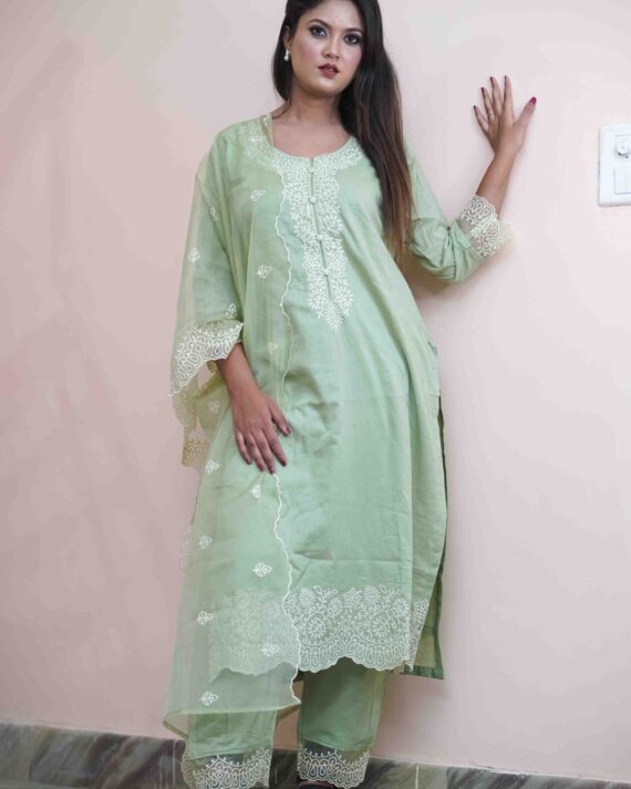 Mint Green Cotton lone Dress