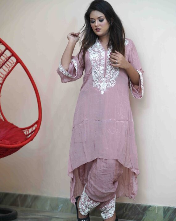 Chinon silk Dhoti and frock