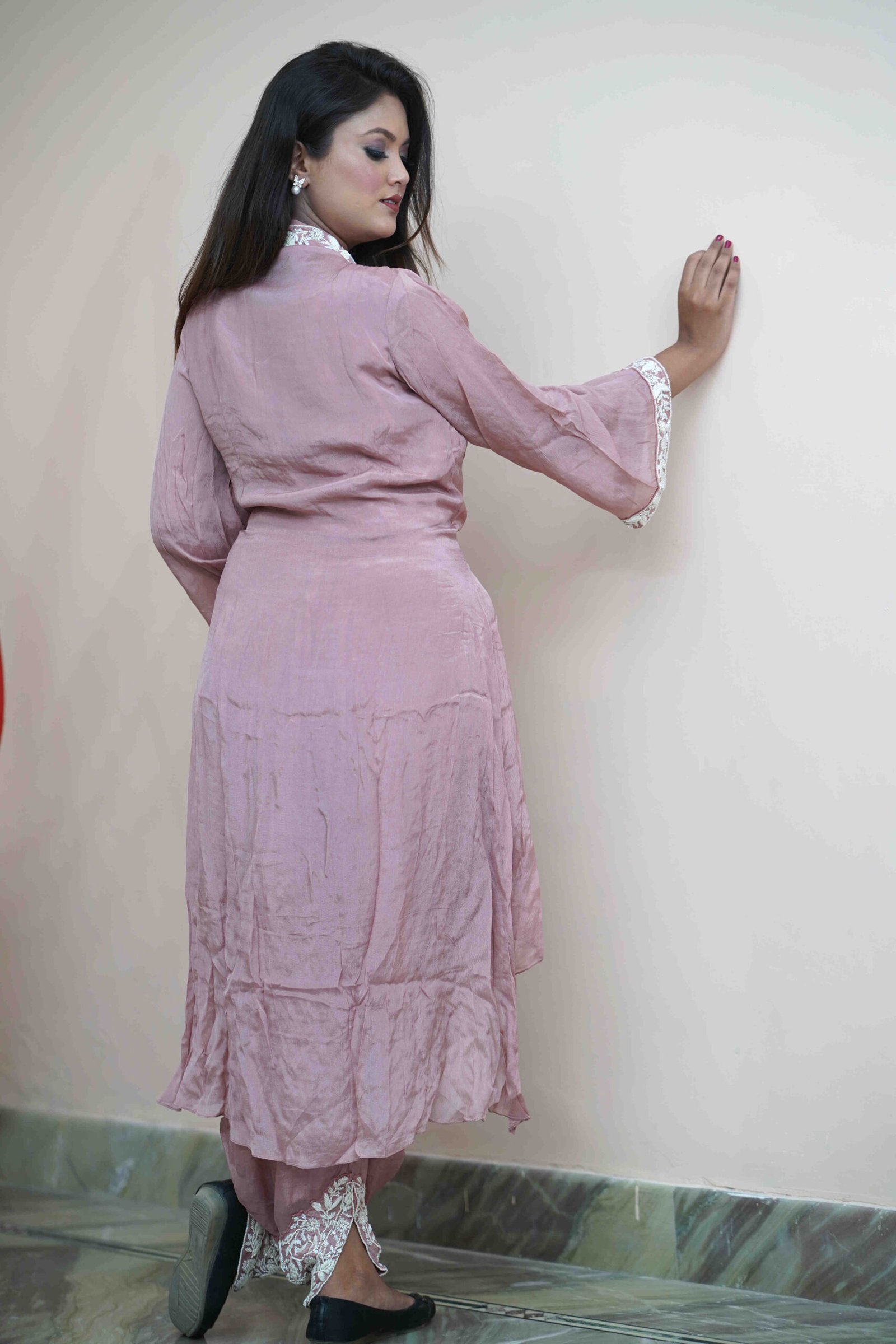 Chinon silk Dhoti and frock - Image 2