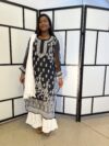 Black Lakhnavi Kurta American Gorgette