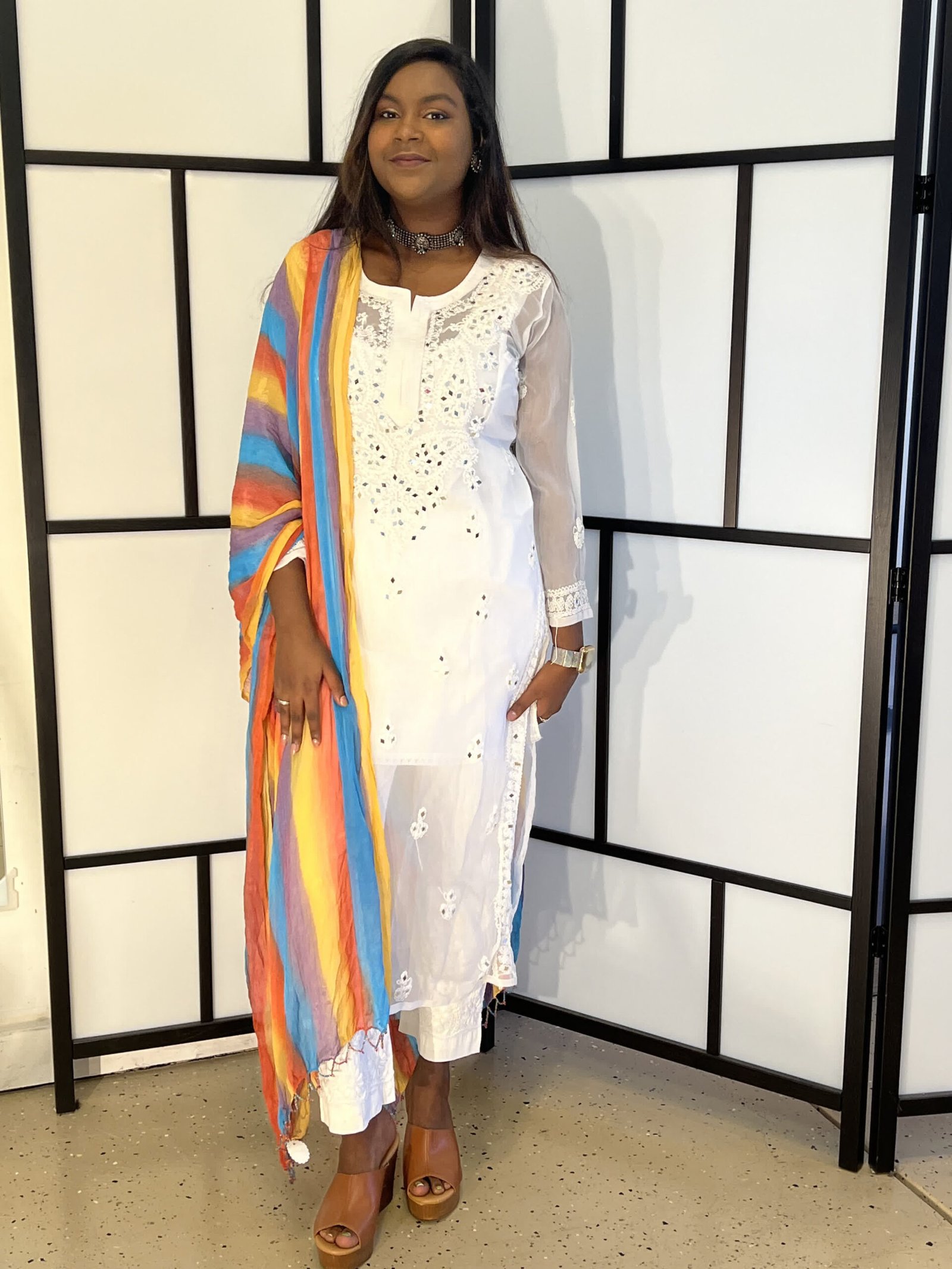 Rainbow Gorgette Dupatta each