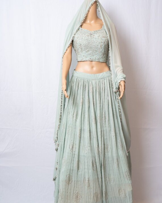 Pastel Turquios Big Pearl Lehnga
