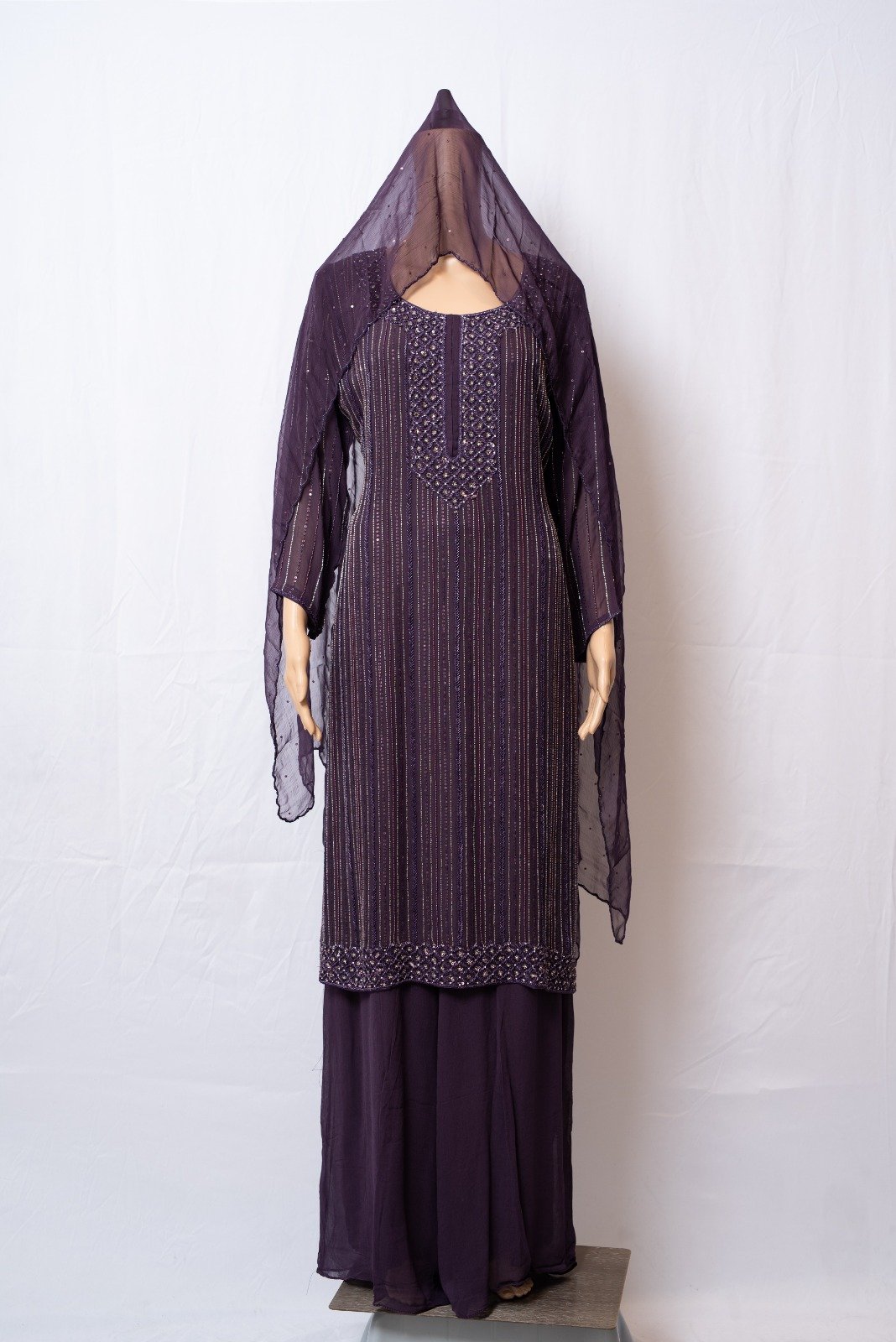 Mythical Purple Pure gorgette Plazzo - Image 2