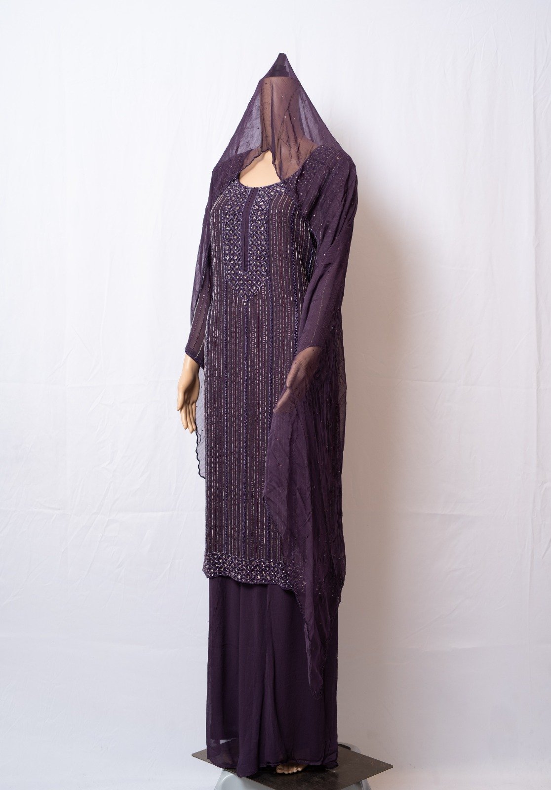 Mythical Purple Pure gorgette Plazzo - Image 3