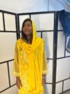 Yellow Lakhnavi Kurta American Gorgette