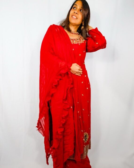 Maroon Silk Blend plazzo