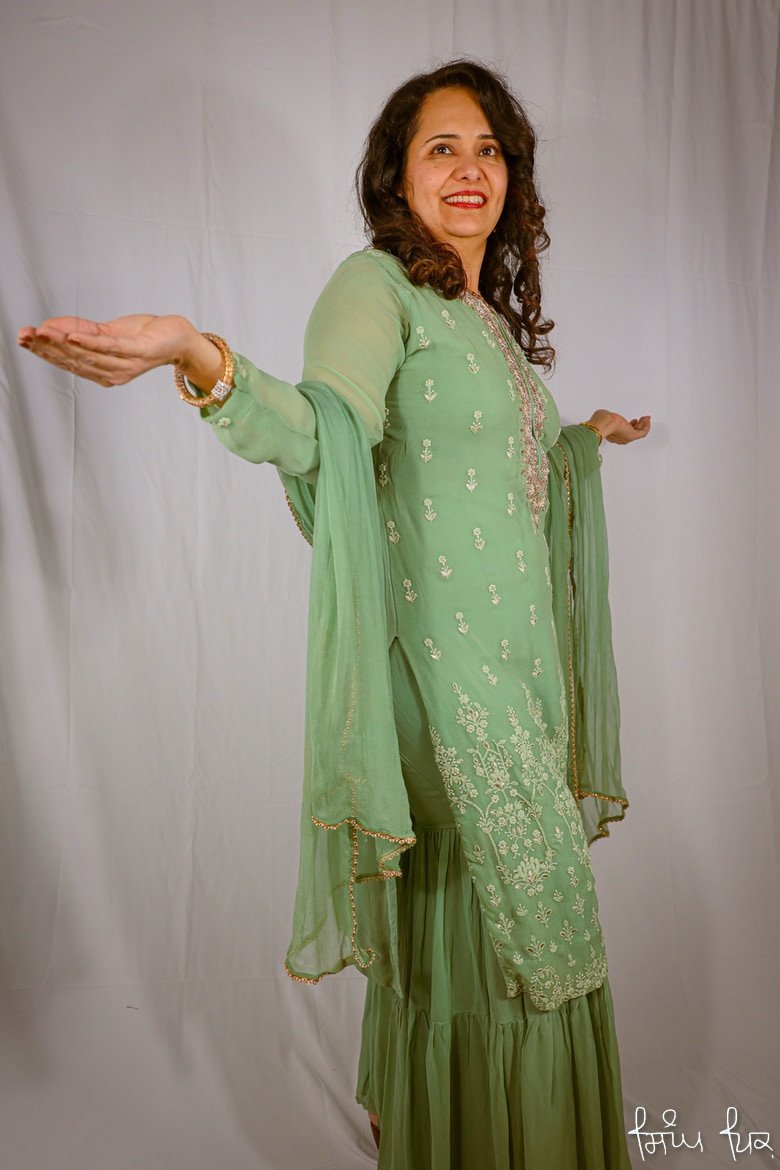 Sea foam Chiffon Garara - Image 2