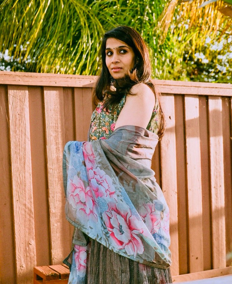 Printed crape lehnga - Image 2