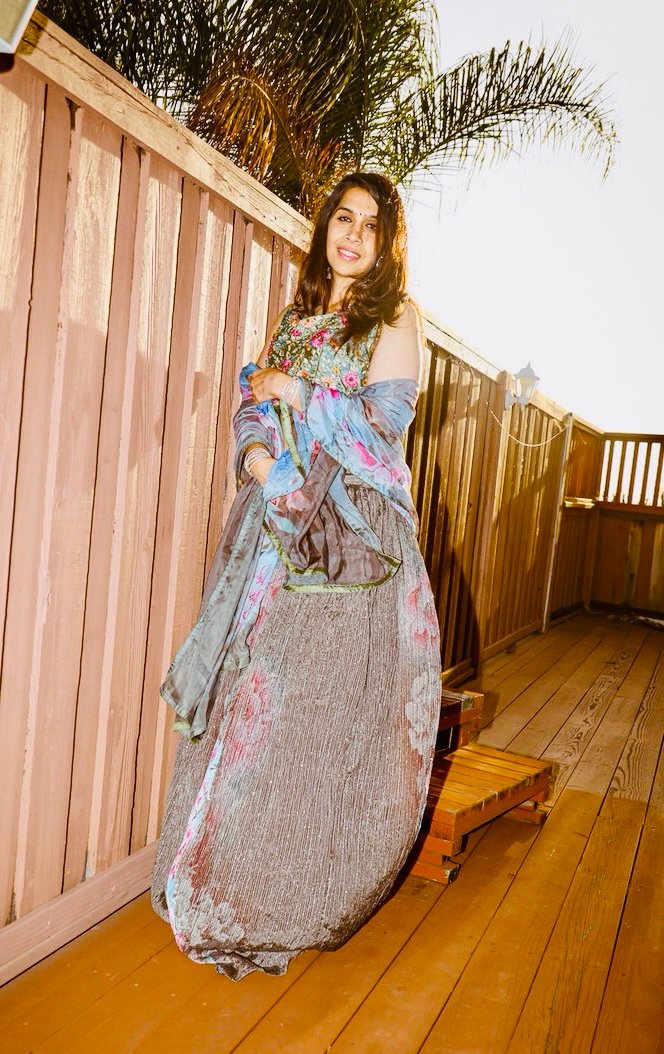 Printed crape lehnga - Image 5