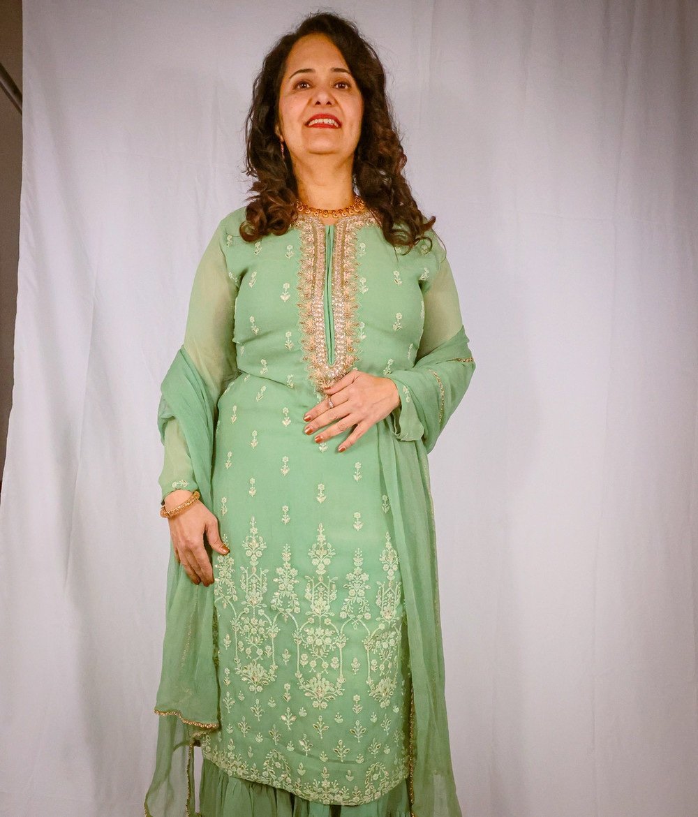 Sea foam Chiffon Garara - Image 3