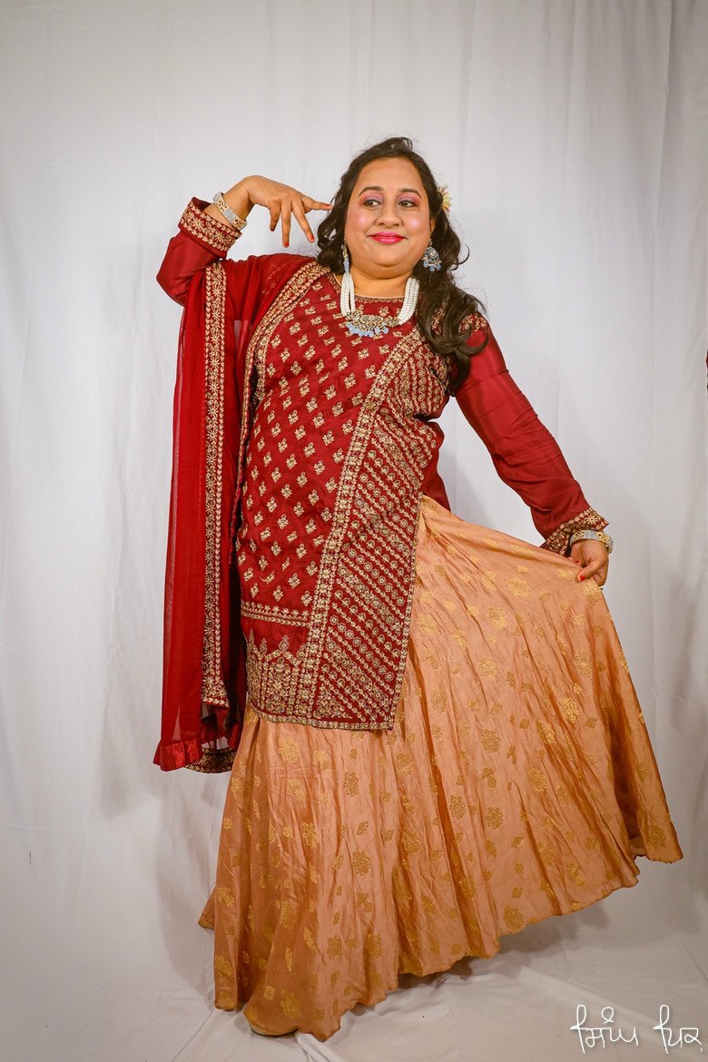 Lehnga Banarasi and silk kurta-Plus