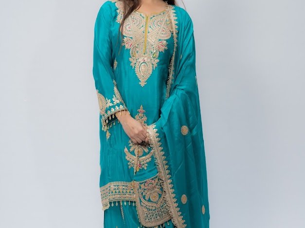 Sea Green Chinon Silk plazzo