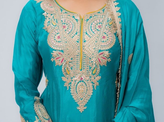 Sea Green Chinon Silk plazzo - Image 2