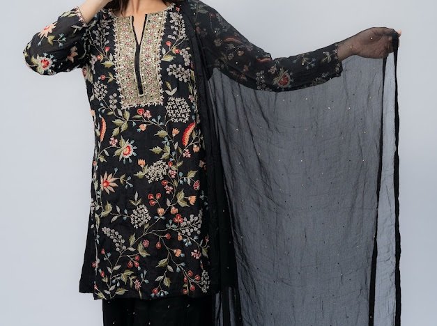 Black Chiffon multi color - Image 4