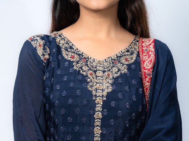 Deep Blue Pure Chiffon long - Image 6