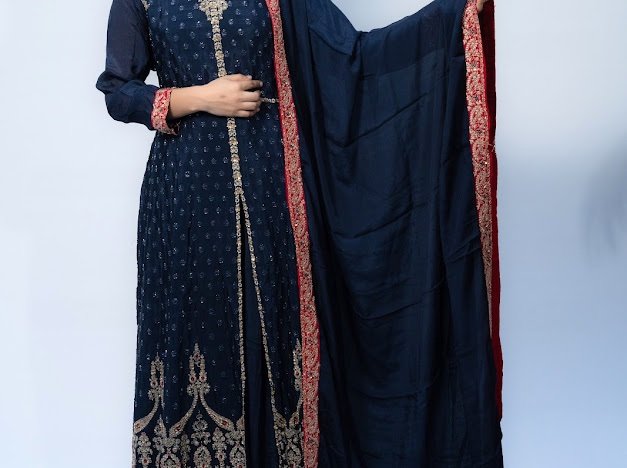 Deep Blue Pure Chiffon long - Image 8