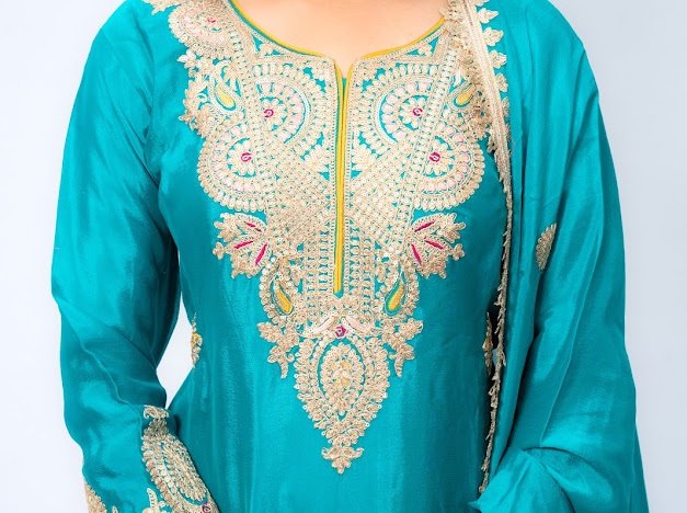 Sea Green Chinon Silk plazzo - Image 7