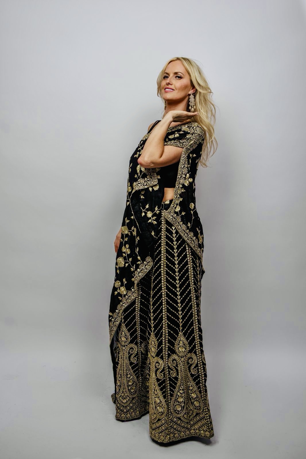 Black poncho Lehnga - Image 6