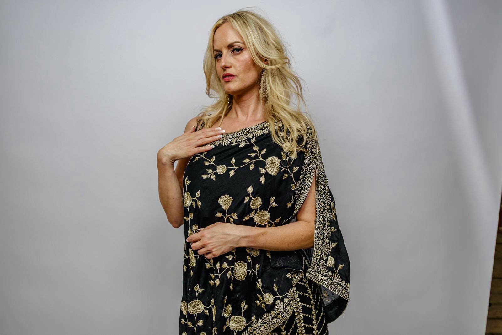 Black poncho Lehnga - Image 3