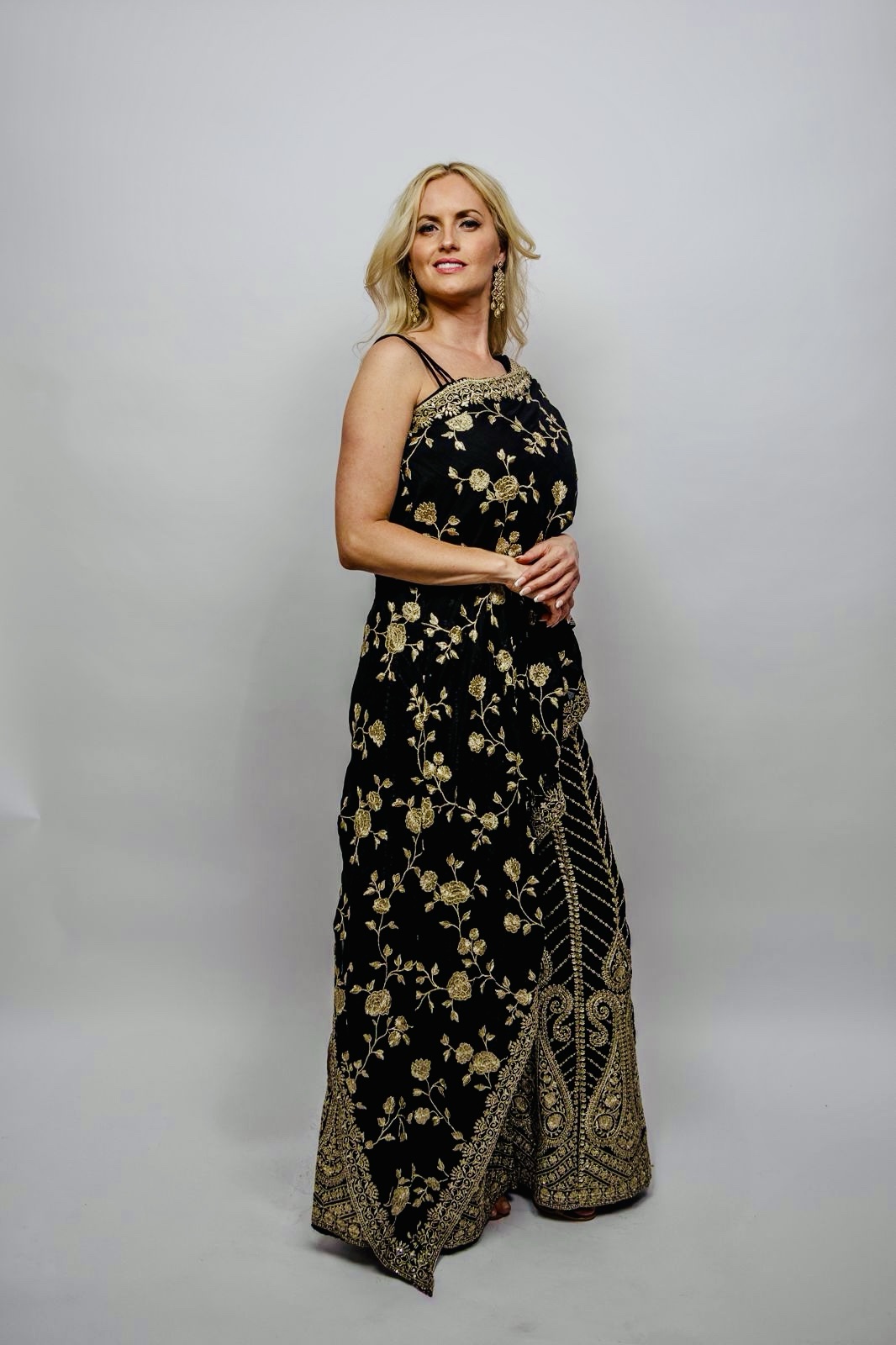 Black poncho Lehnga - Image 4