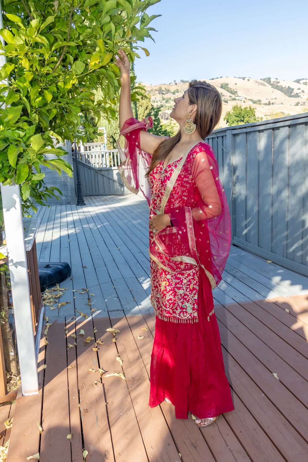 Reddish pink Plazzo - Image 2