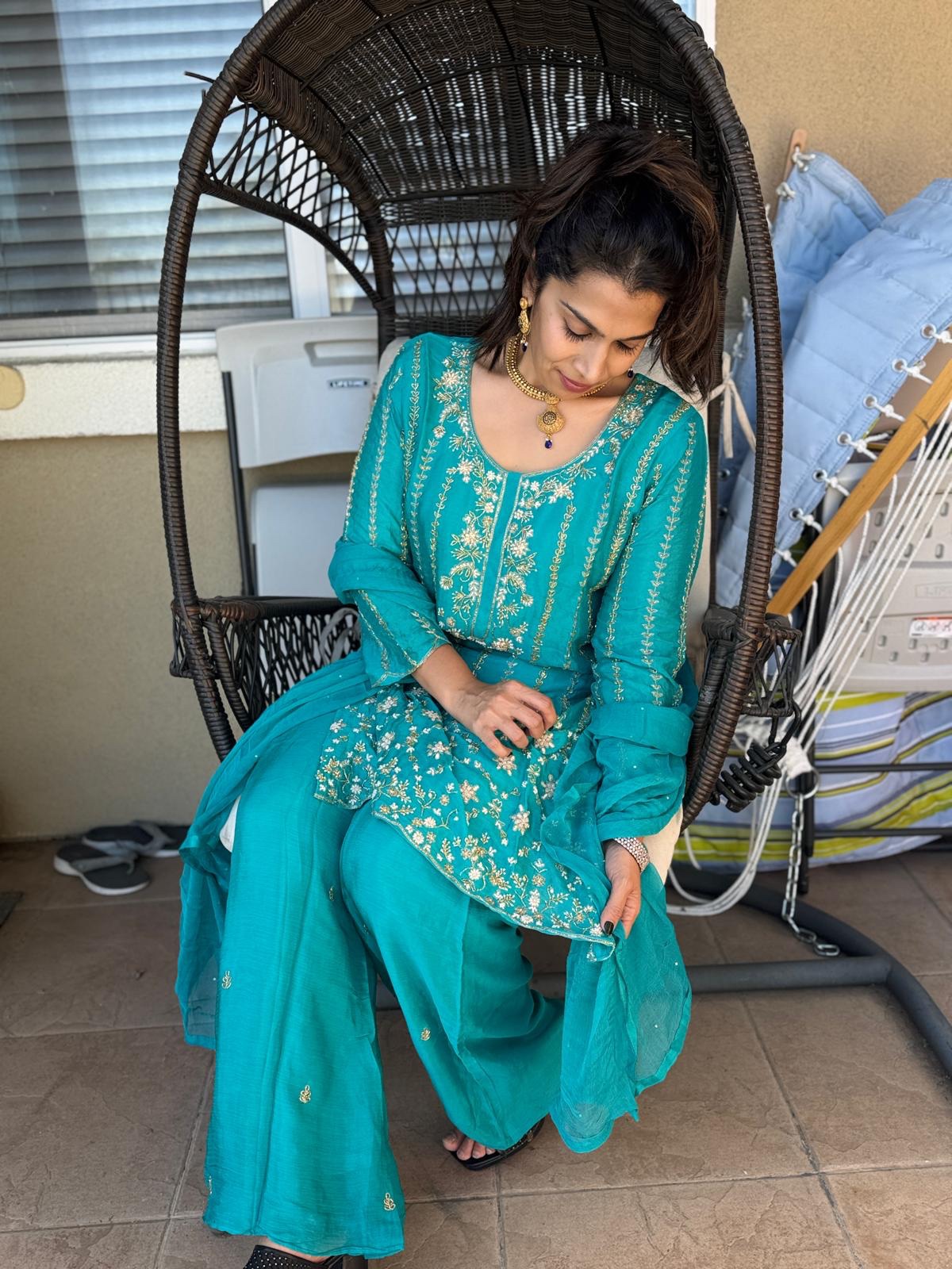 Aqua blue Palazzo - Image 2