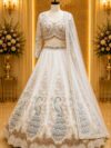 Hand Embroidery, Sequins, Pearl & Thread Work Lehenga, Blouse & Dupatta