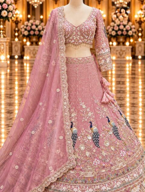 Pink Bridal Lehenga for Women