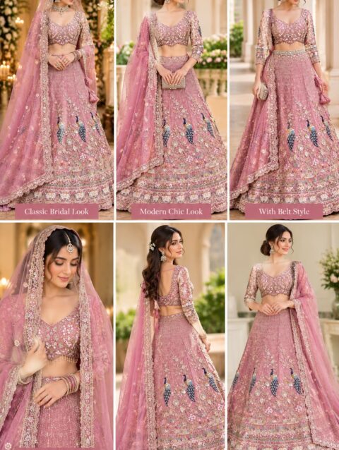 Pink Bridal Lehenga for Women