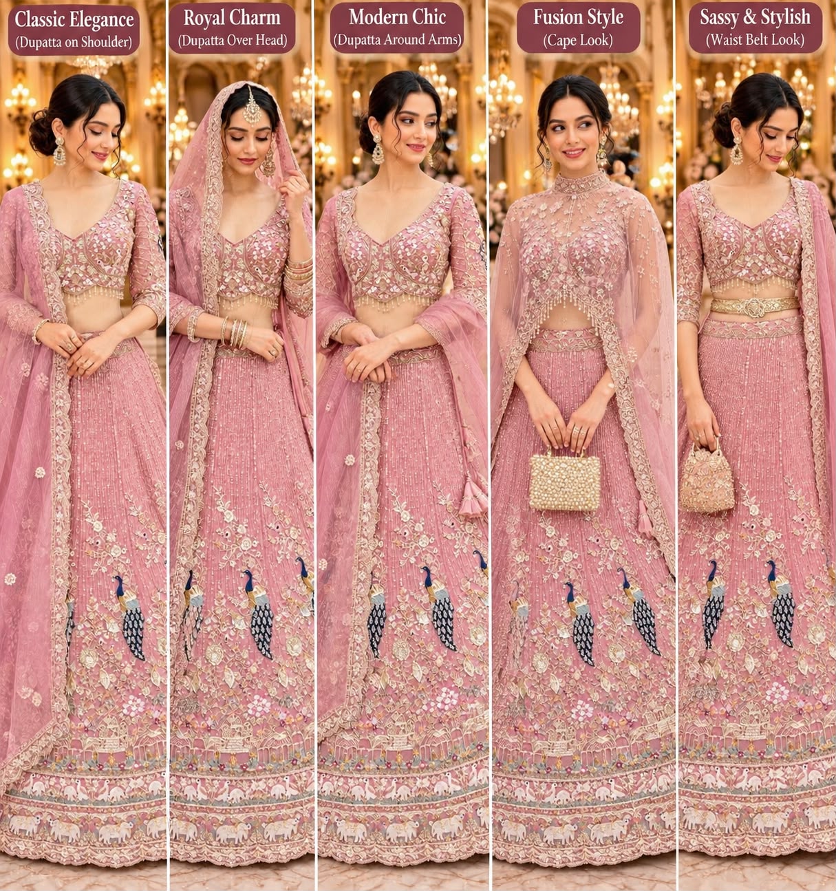 Pink Bridal Lehenga for Women